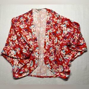 Pioneer Woman‎ Floral Cardigan Open Front Dolman Batwing Size L/XL Stretch